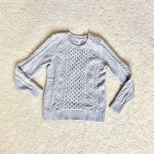LL Bean Cable Knit Gray Sweater